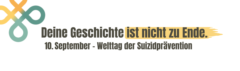 Banner mit Schriftzug: Deine Geschichte ist nicht zu Ende. Welttag der Suizidprävention