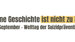 Banner mit Schriftzug: Deine Geschichte ist nicht zu Ende. Welttag der Suizidprävention